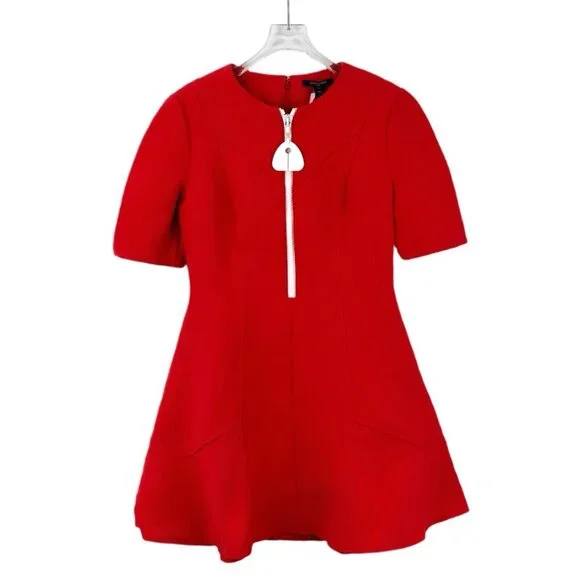 white linen puff sleeve dress Citrine Linen Bow Front Midi Dress main image 0